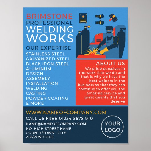 Welder Design, Metal Worker, Welder Adverteren Poster (Voorkant)