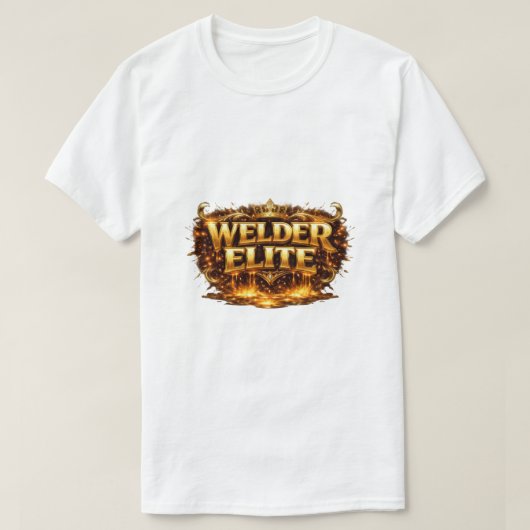 Welder Elite Luxury Gold Crown Molten Design T-shirt (Design voorkant)
