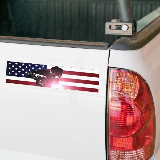 Welder en Amerikaanse vlag Bumpersticker (Op Truck)