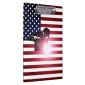 Welder en Amerikaanse vlag Klembord (Rechts)