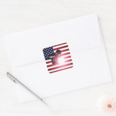 Welder en Amerikaanse vlag Vierkante Sticker (Envelop)