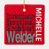 Welder Extraordinaire CUSTOM Keramisch Ornament (Achterkant)