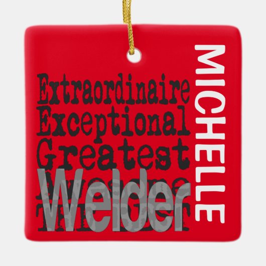 Welder Extraordinaire CUSTOM Keramisch Ornament (Voorkant)