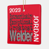 Welder Extraordinaire CUSTOM Keramisch Ornament (Links)