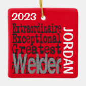 Welder Extraordinaire CUSTOM Keramisch Ornament (Voorkant)