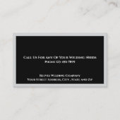 Welder Fabricator Contractor Service Business Card Visitekaartje (Achterkant)