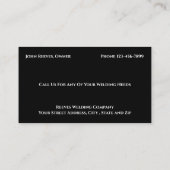 Welder Fabricator Contractor Service Business Card Visitekaartje (Achterkant)