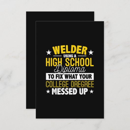 Welder Fix wat uw college biedt Bedankkaart (Voorkant / Achterkant)