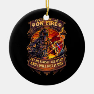 Welder Funny Gezegde Welding for Men Keramisch Ornament