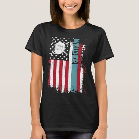 Welder geeft grappig Afbeelding op het lassen acht T-shirt (Voorkant)