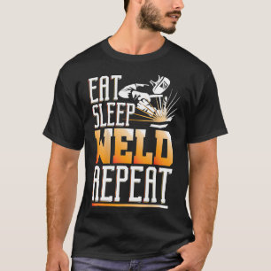 Welder geeft grappig Afbeelding op het lassen acht T-shirt