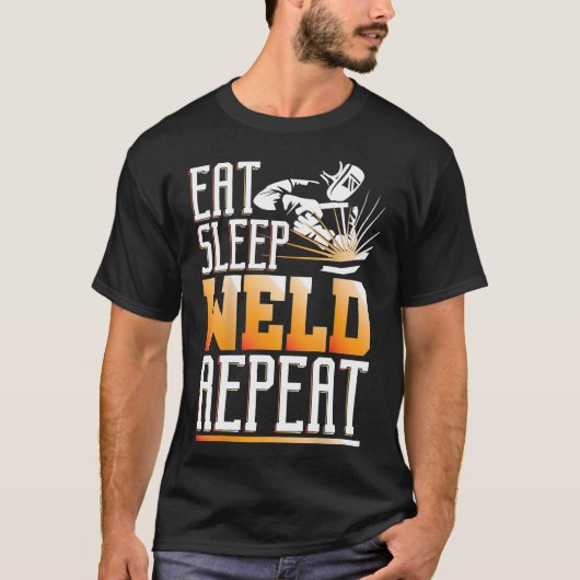 Welder geeft grappig Afbeelding op het lassen acht T-shirt (Voorkant)