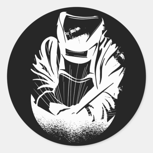 Welder Husband Ronde Sticker (Voorkant)