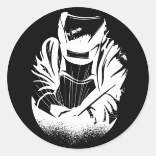 Welder Husband Ronde Sticker