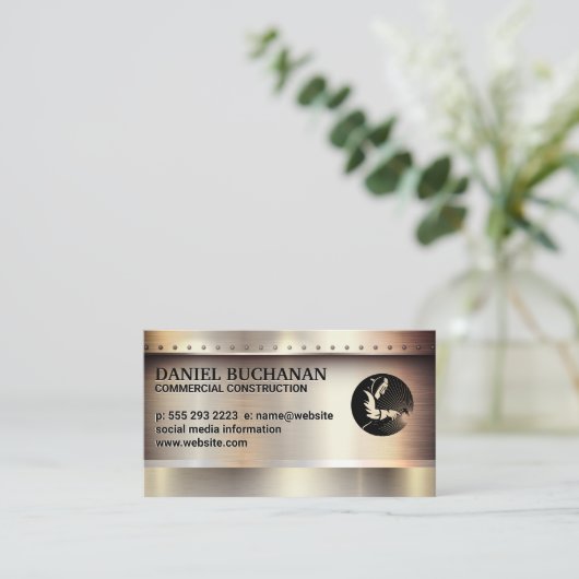 Welder | Industriële metallische penseelrivets Visitekaartje (Staand voorkant)