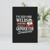 Welder kerstcadeautjes die ik je lassen grappig he bedankkaart (Staand voorkant)