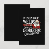 Welder kerstcadeautjes die ik je lassen grappig he bedankkaart (Voorkant / Achterkant)