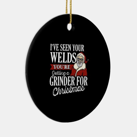 Welder kerstcadeautjes die ik je lassen grappig he keramisch ornament (Rechts)