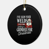Welder kerstcadeautjes die ik je lassen grappig he keramisch ornament (Links)