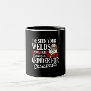 Welder kerstcadeautjes die ik je lassen grappig he tweekleurige koffiemok