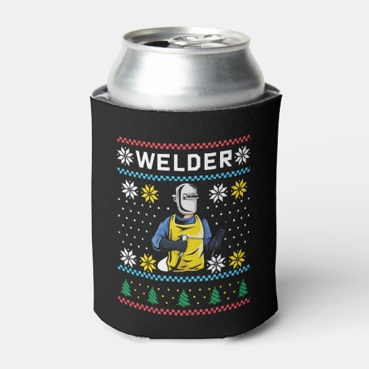 Welder Knit Ugly KerstSweater Gift Blikjeskoeler (Blikje Voorkant)