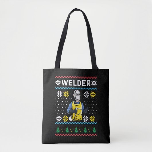 Welder Knit Ugly KerstSweater Gift Tote Bag (Voorkant)