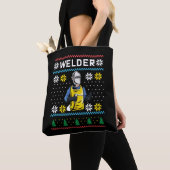 Welder Knit Ugly KerstSweater Gift Tote Bag (Dichtbij)