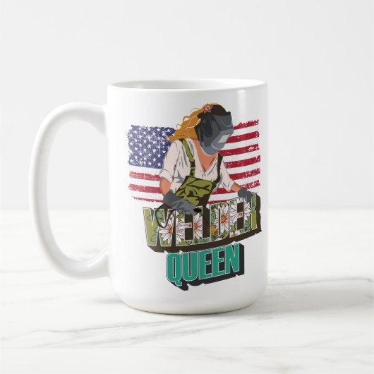 Welder koningin cadeau voor welzijnsmeisje koffiemok (Links)