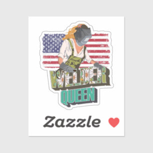 Welder koningin cadeau voor welzijnsmeisje sticker