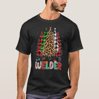 Welder Leopard Red White Green Pset met kerstmis T-shirt