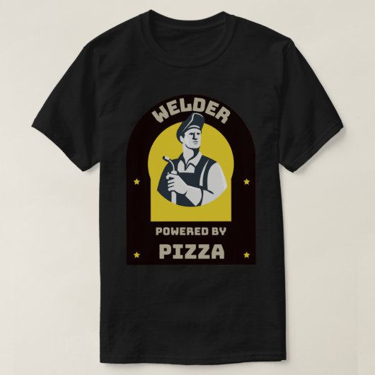 Welder met Pizza T-shirt (Design voorkant)