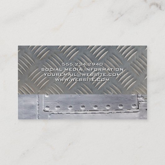 Welder | Metalen rivetten | Metaal staal Visitekaartje (Achterkant)