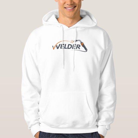 Welder Minimalist Logo Torch Spark Design Hoodie (Voorkant)