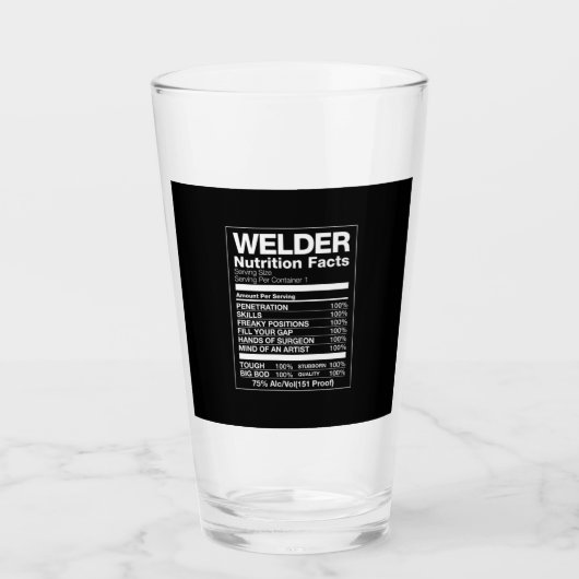 Welder Nutrition Facts Glas (Voorkant)