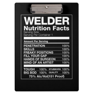 Welder Nutrition Facts Klembord