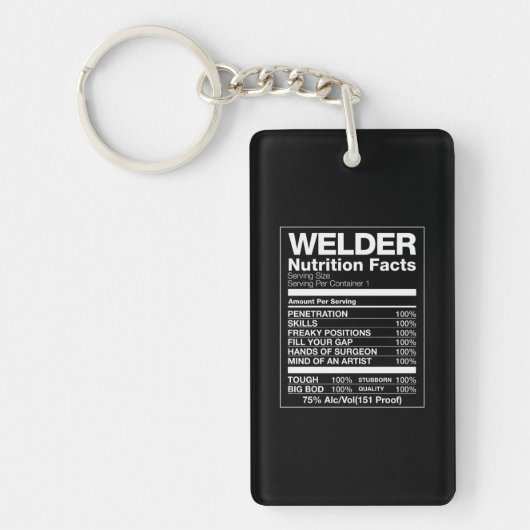 Welder Nutrition Facts Sleutelhanger (Voorkant)