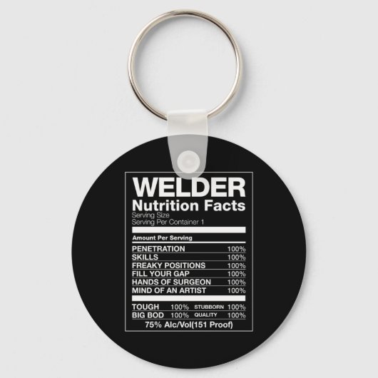 Welder Nutrition Facts Sleutelhanger (Voorkant)
