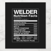 Welder Nutrition Facts Wijn Etiket (Enkel label)