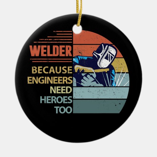 Welder omdat ingenieurs behoefte hebben aan de hel keramisch ornament (Voorkant)