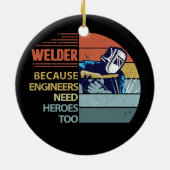 Welder omdat ingenieurs behoefte hebben aan de hel keramisch ornament (Achterkant)