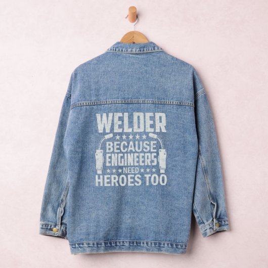 Welder omdat ingenieurs helden nodig hebben denim jacket (Hangar)