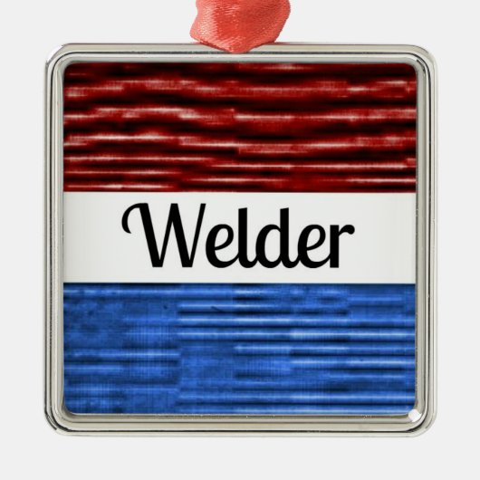 Welder Patriotic Christmas Ornament (Voorkant)