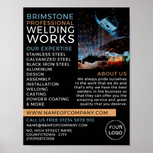 Welder Portrait, Metal Worker, Welder Adverteren Poster