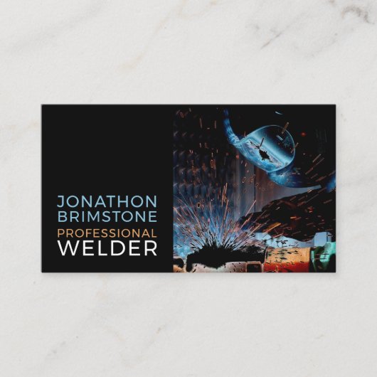 Welder Portrait, Metal Worker, Welder Visitekaartje (Voorkant)