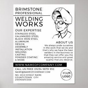 Welder Portrait Sketch, Metal Worker, Welder Poster