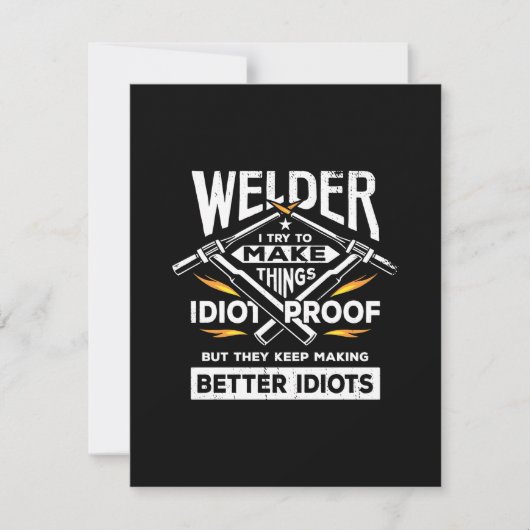 Welder probeert dingen te maken bedankkaart (Voorkant)