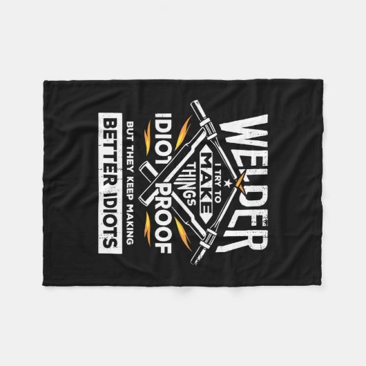 Welder probeert dingen te maken fleece deken (Voorkant (Horizontaal))