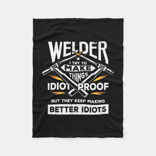 Welder probeert dingen te maken fleece deken (Voorkant)