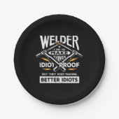 Welder probeert dingen te maken papieren bordje (Voorkant)