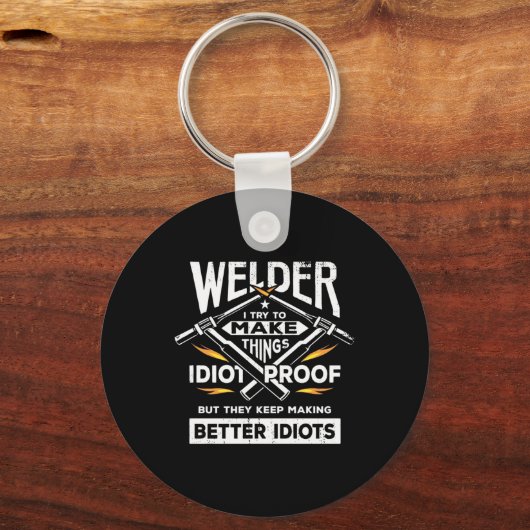 Welder probeert dingen te maken sleutelhanger (Voorkant)